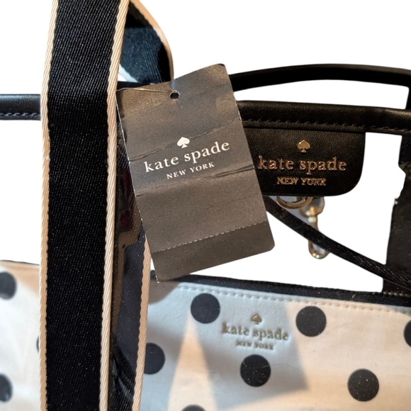 NWT Kate Spade ♠️ black & white polka dot Clare See Through Small Backpack main image 6